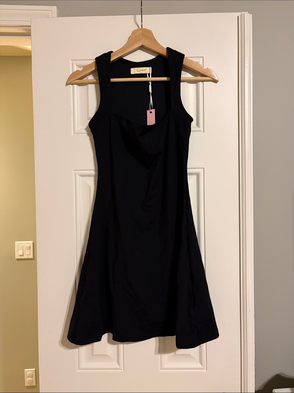 Black Sleeveless Midi Dress with Wide Straps